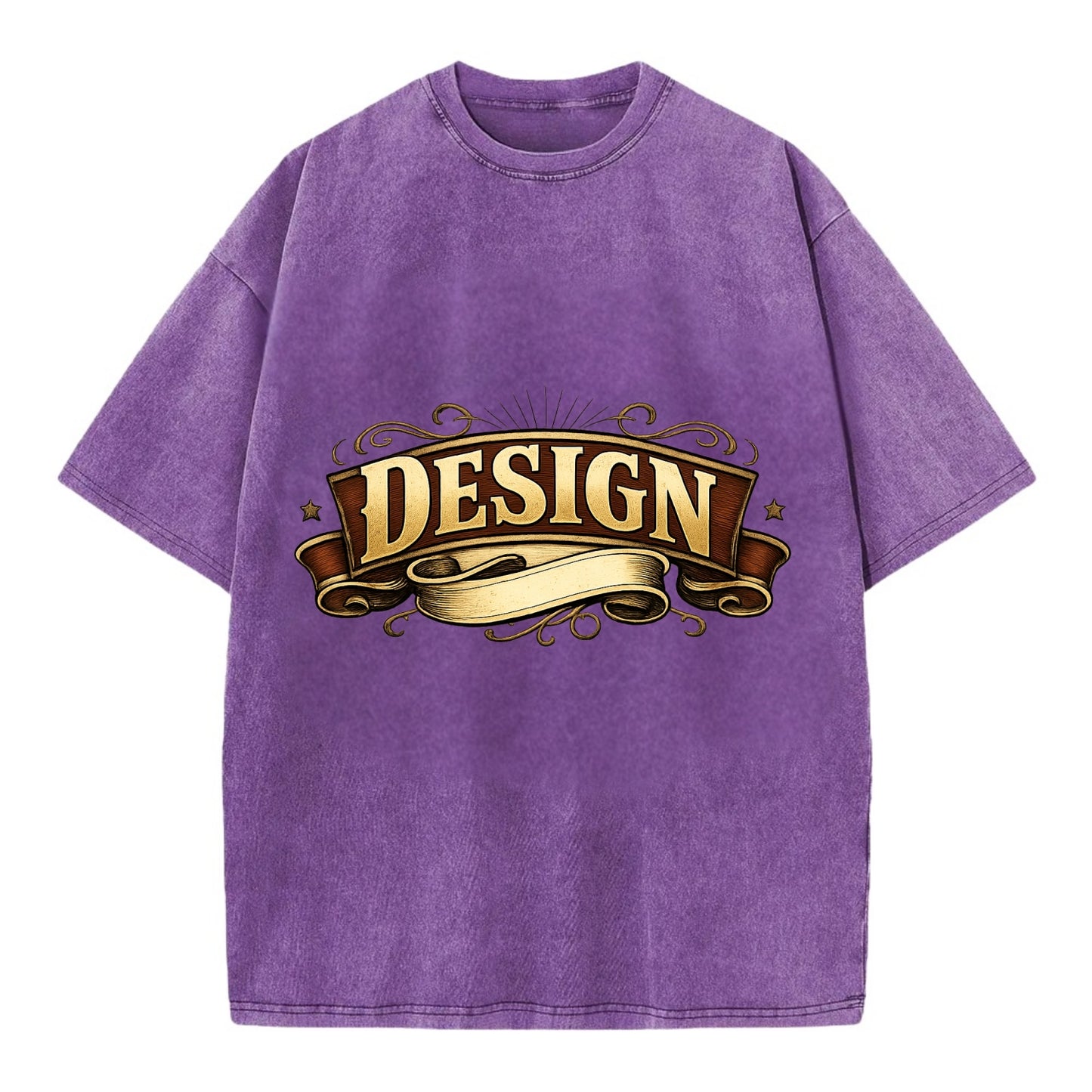 Bold typography design - "DESIGN" - intentional creation, aesthetic planning - Vintage T-shirt - Purple