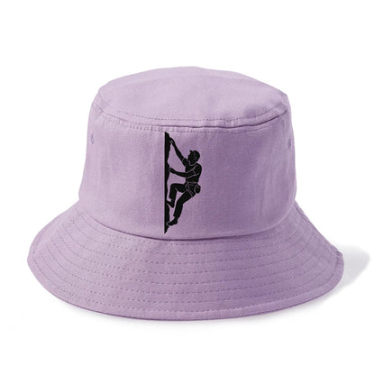 Rock climber reaching for the next hold - Bucket Hat - Purple