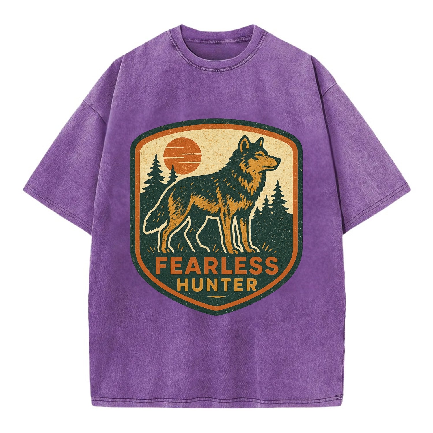 Fearless Hunter  - Vintage T-shirt - Purple