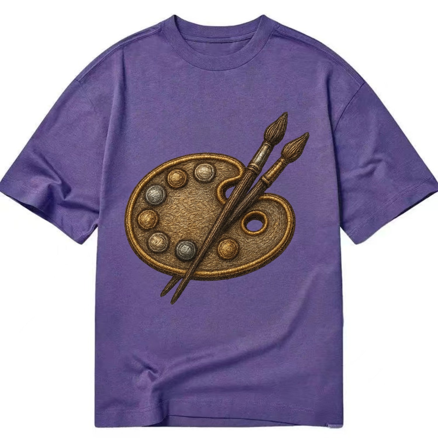 Artist palette with brushes - painter emblem - Classic T-shirt - Purple