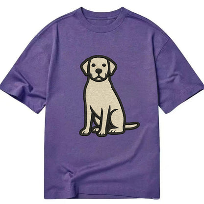 Goldador - Golden Lab mix sitting pose - Classic T-shirt - Purple