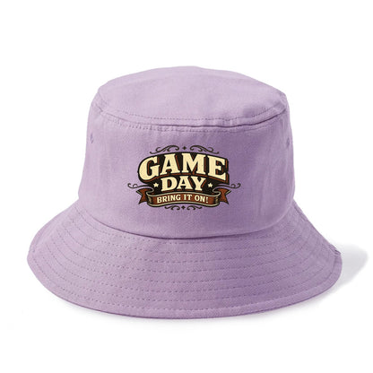 Bold typography design - "GAME DAY" - competition ready, bring it on - Bucket Hat - Purple