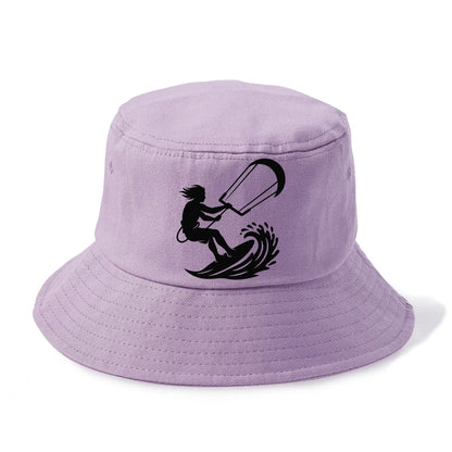 Kite surfer riding wave - Bucket Hat - Purple