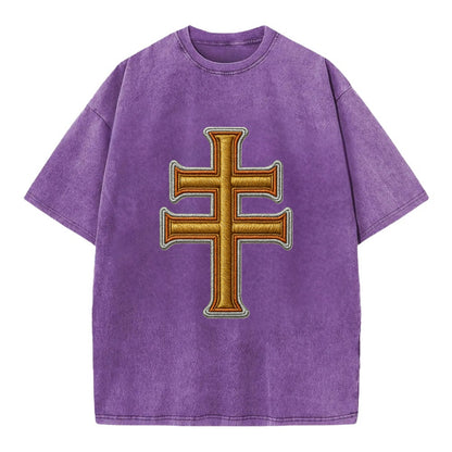 Patriarchal Cross - Vintage T-shirt - Purple