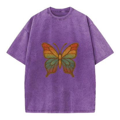Butterfly Transformation  - Vintage T-shirt - Purple