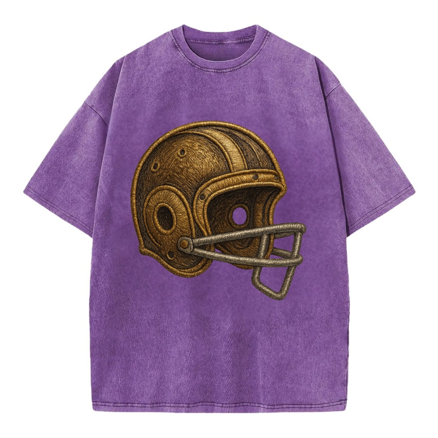 Football Helmet  - Vintage T-shirt - Purple
