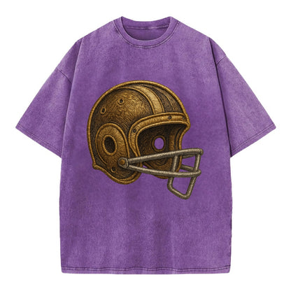 Football Helmet  - Vintage T-shirt - Purple