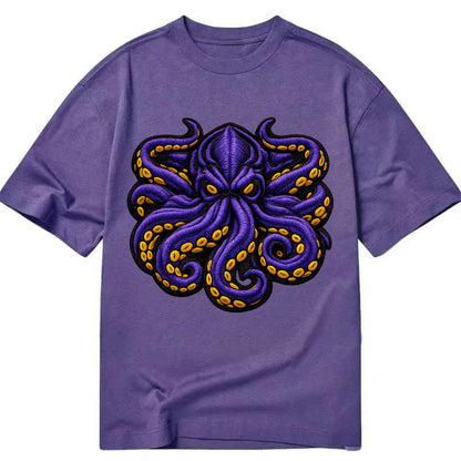 KRAKEN TENTACLES - sea monster in purple and black , deep sea - Classic T-shirt - Purple