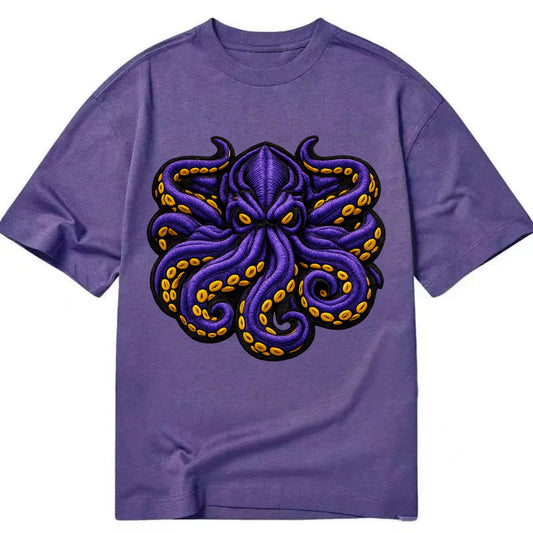 KRAKEN TENTACLES - sea monster in purple and black , deep sea - Classic T-shirt - Purple