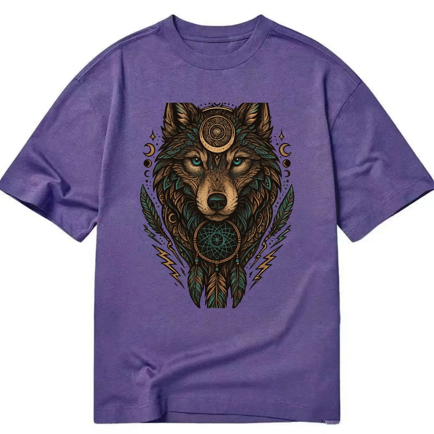 Storm Wolf Thunder  - Classic T-shirt - Purple