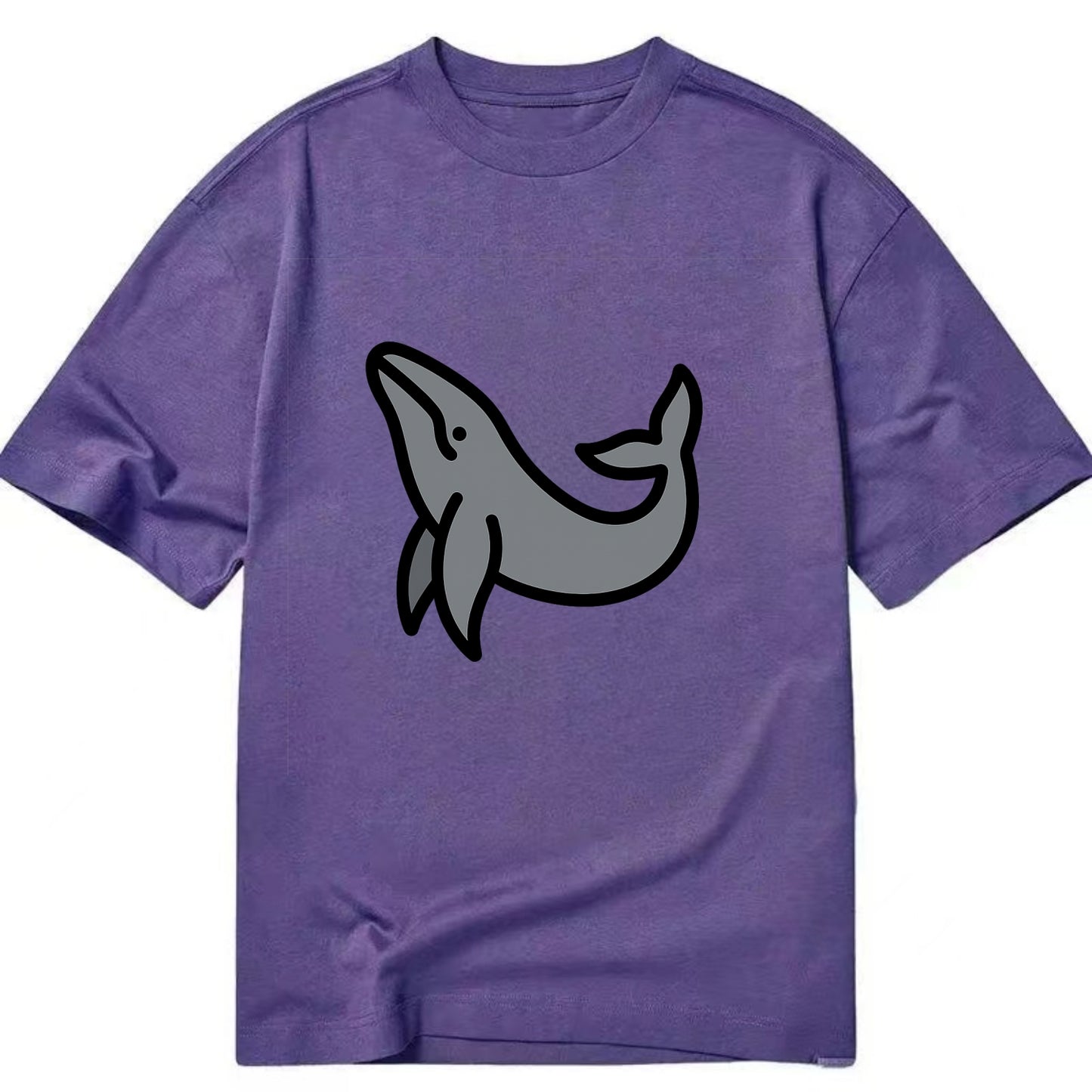Humpback Whale - Gray breaching pose flat side profile - Classic T-shirt - Purple