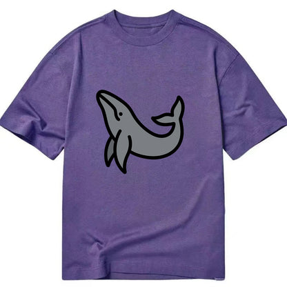 Humpback Whale - Gray breaching pose flat side profile - Classic T-shirt - Purple