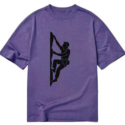Rock climber reaching for the next hold - Classic T-shirt - Purple
