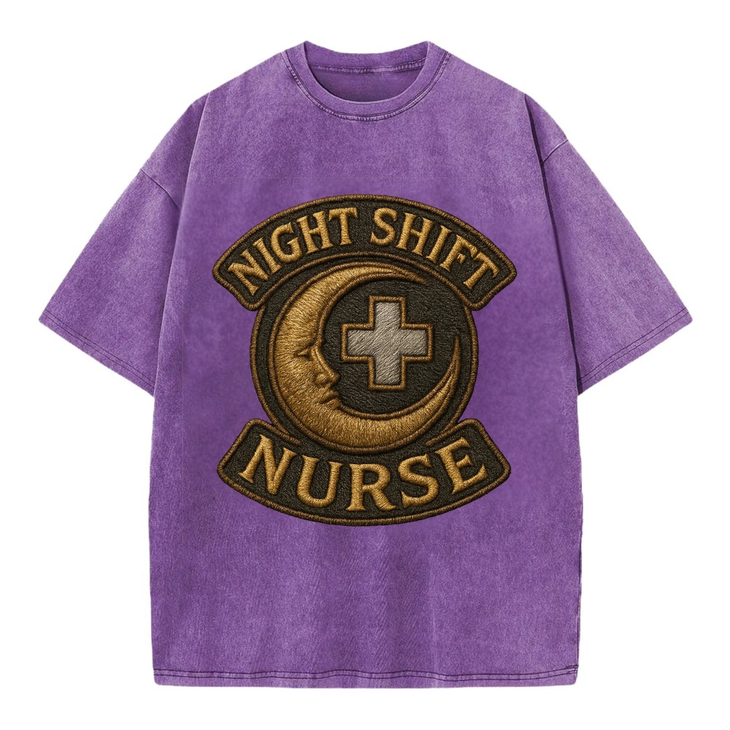 Night Shift Nurse  - Vintage T-shirt - Purple