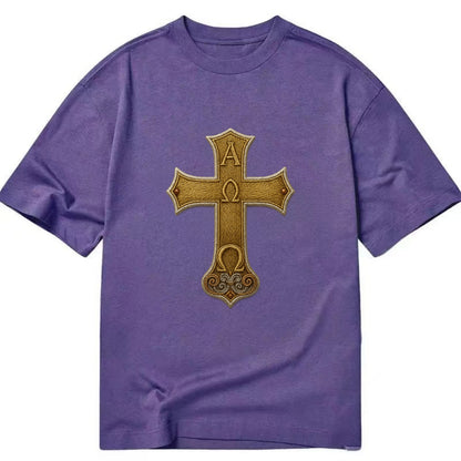 Alpha Omega Cross  - Classic T-shirt - Purple