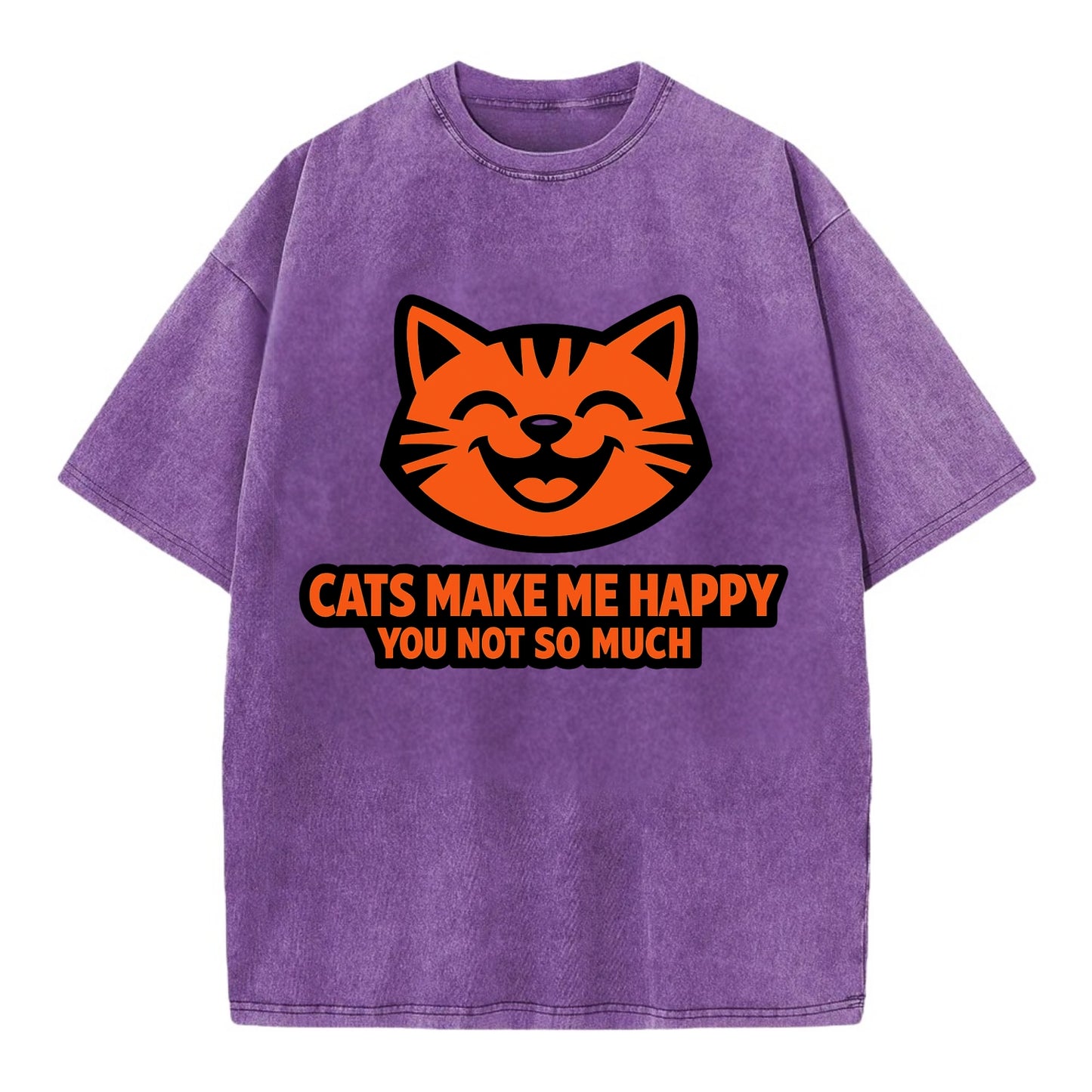 Feline Joy and Sassy Truths - Vintage T-shirt - Purple