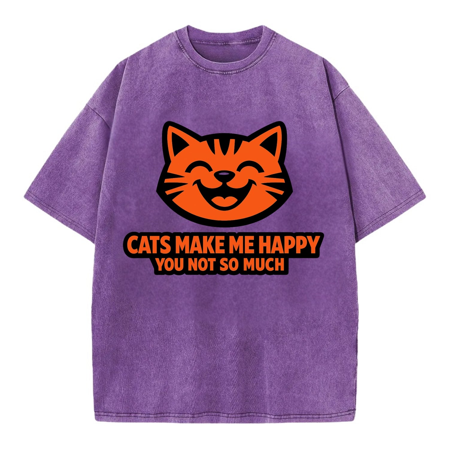 Feline Joy and Sassy Truths - Vintage T-shirt - Purple