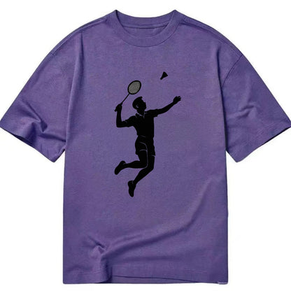 Badminton player jumping for a smash - Classic T-shirt - Purple