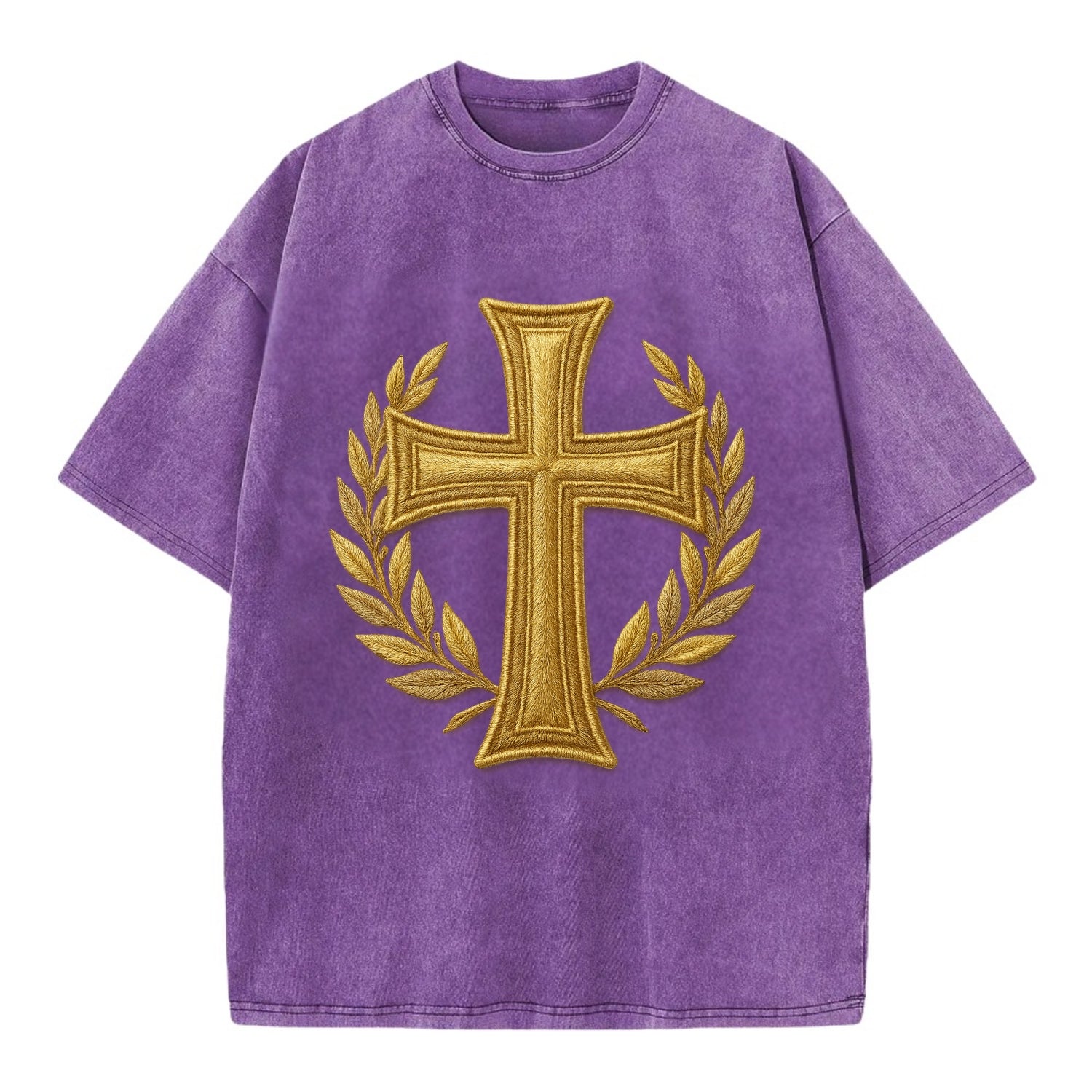 Victory Cross  - Vintage T-shirt - Purple