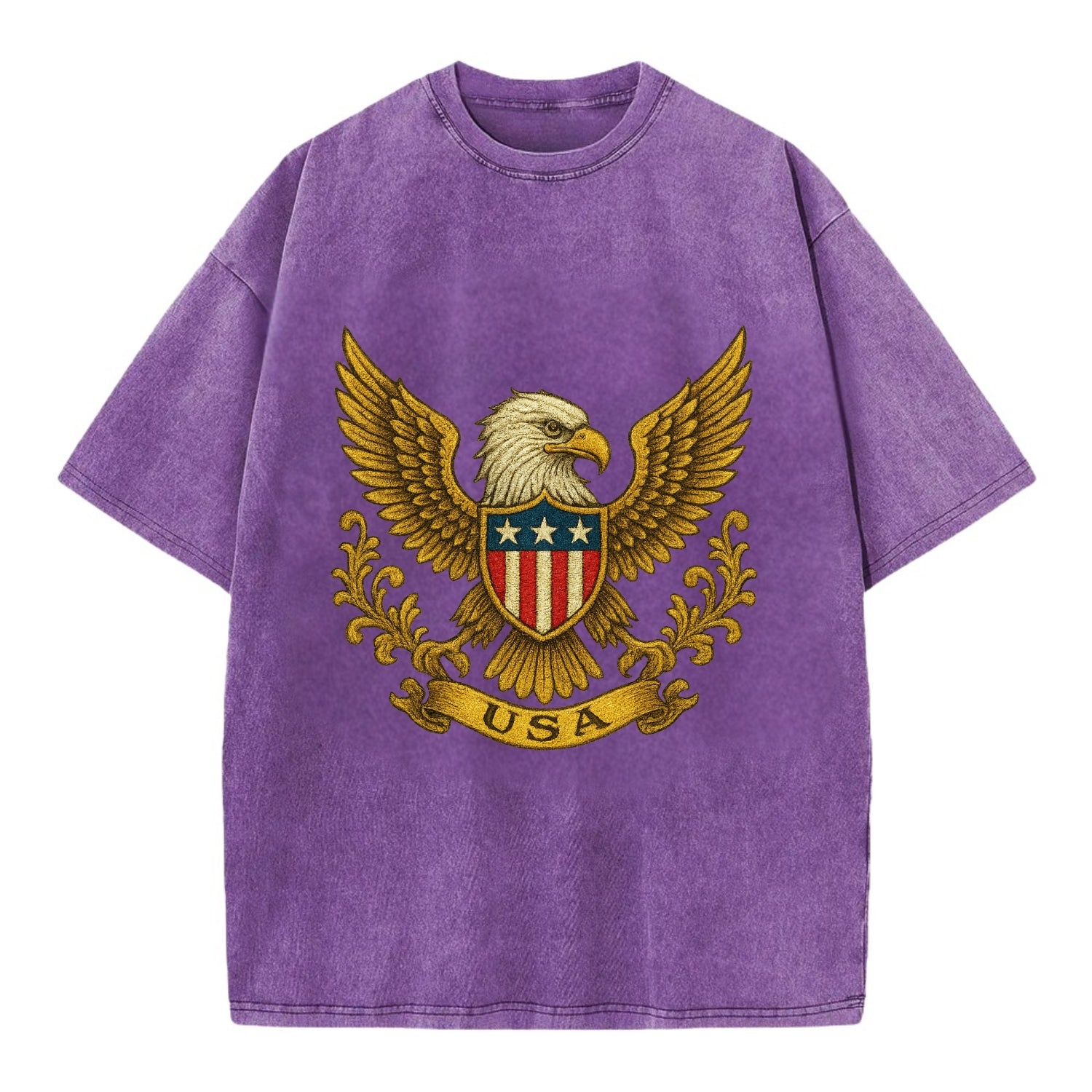 Usa Heritage Eagle Baseball Cap 2 - Vintage T-shirt - Purple