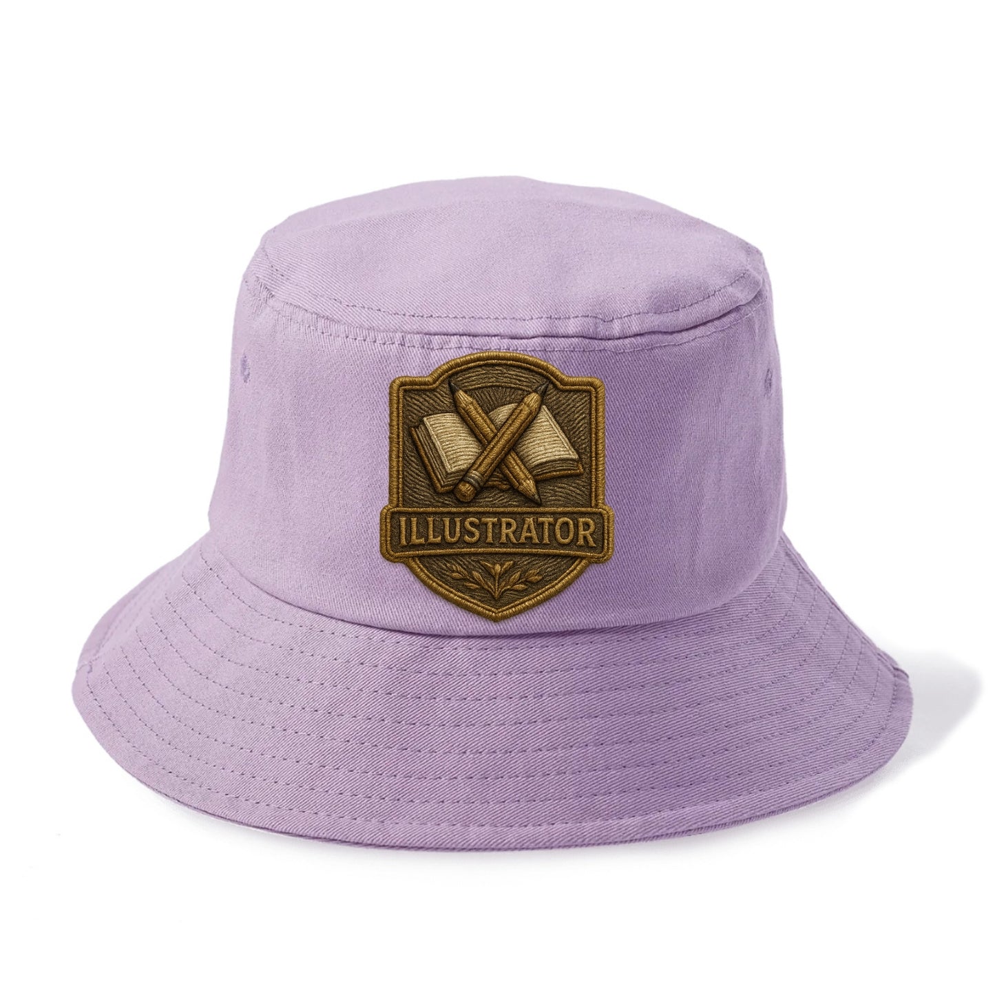 Pencils and sketchbook - illustrator badge - Bucket Hat - Purple