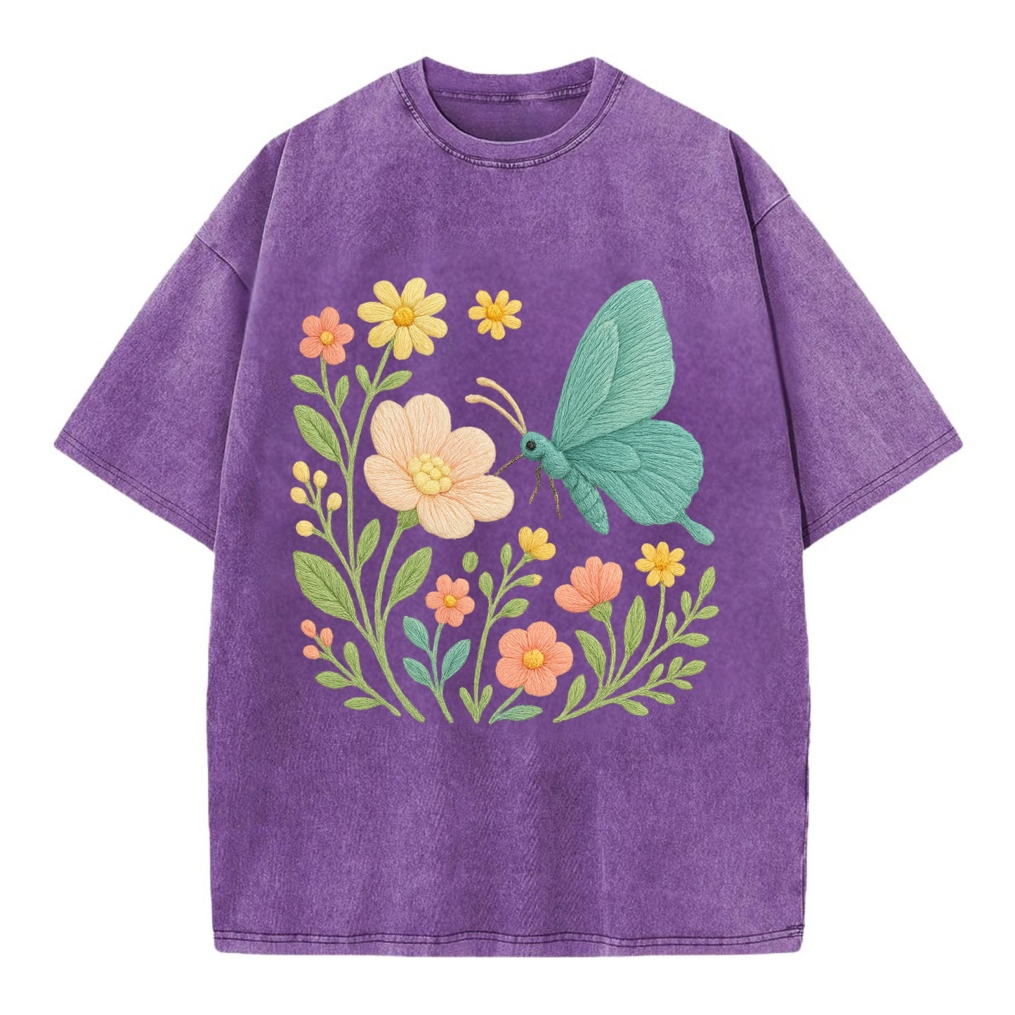Mint Night Butterfly - Vintage T-shirt - Purple