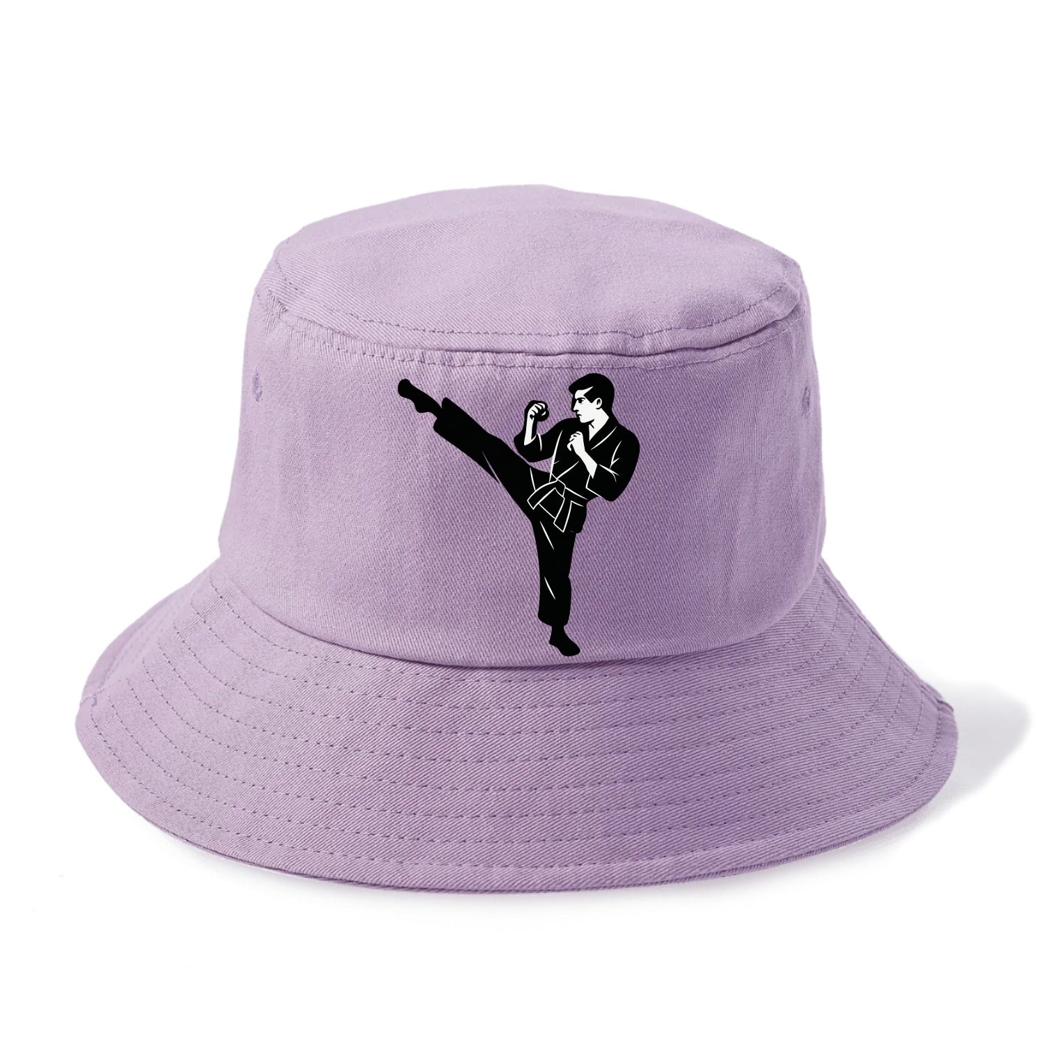 Martial artist performing a high kick - Bucket Hat - Purple