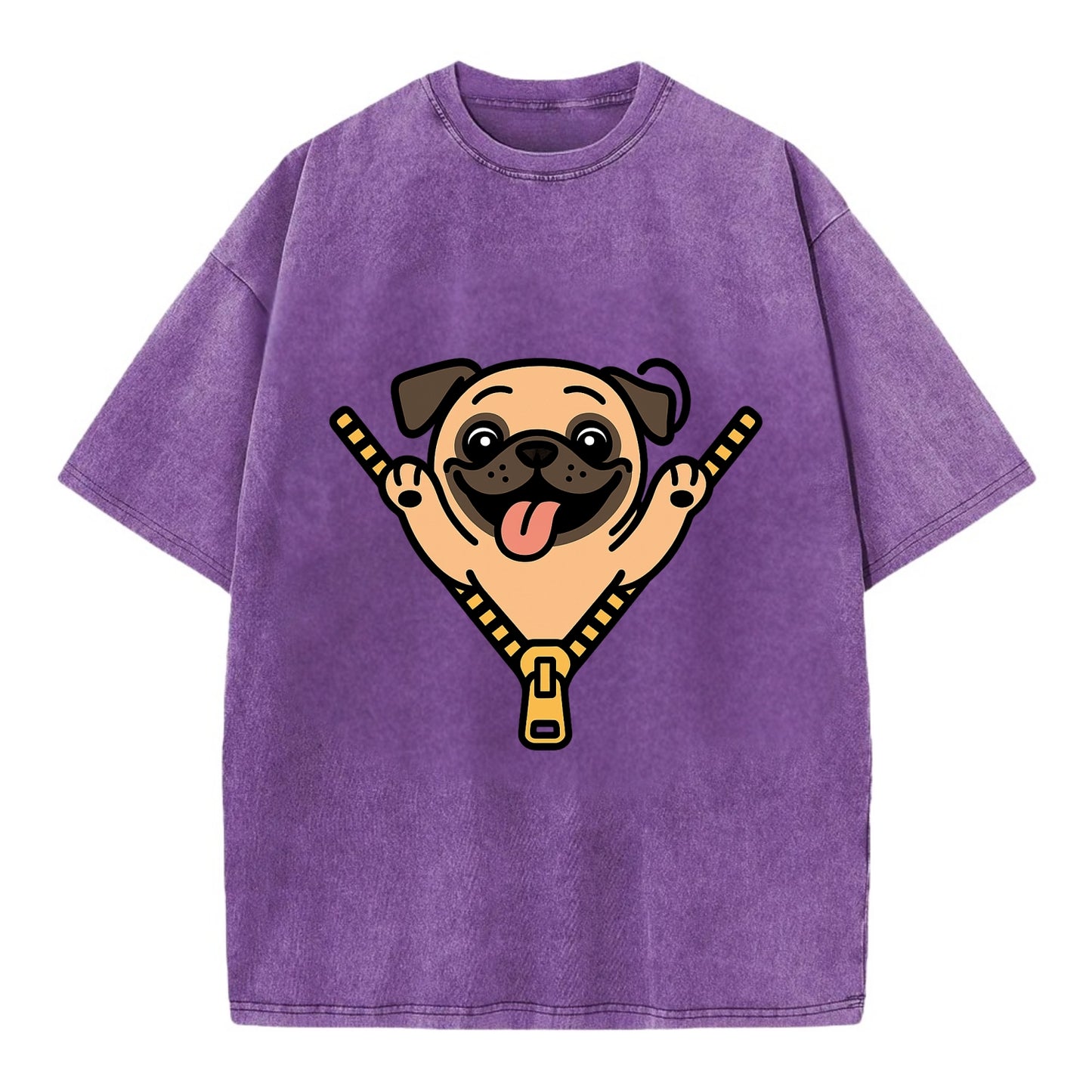 Pug - Vintage T-shirt - Purple