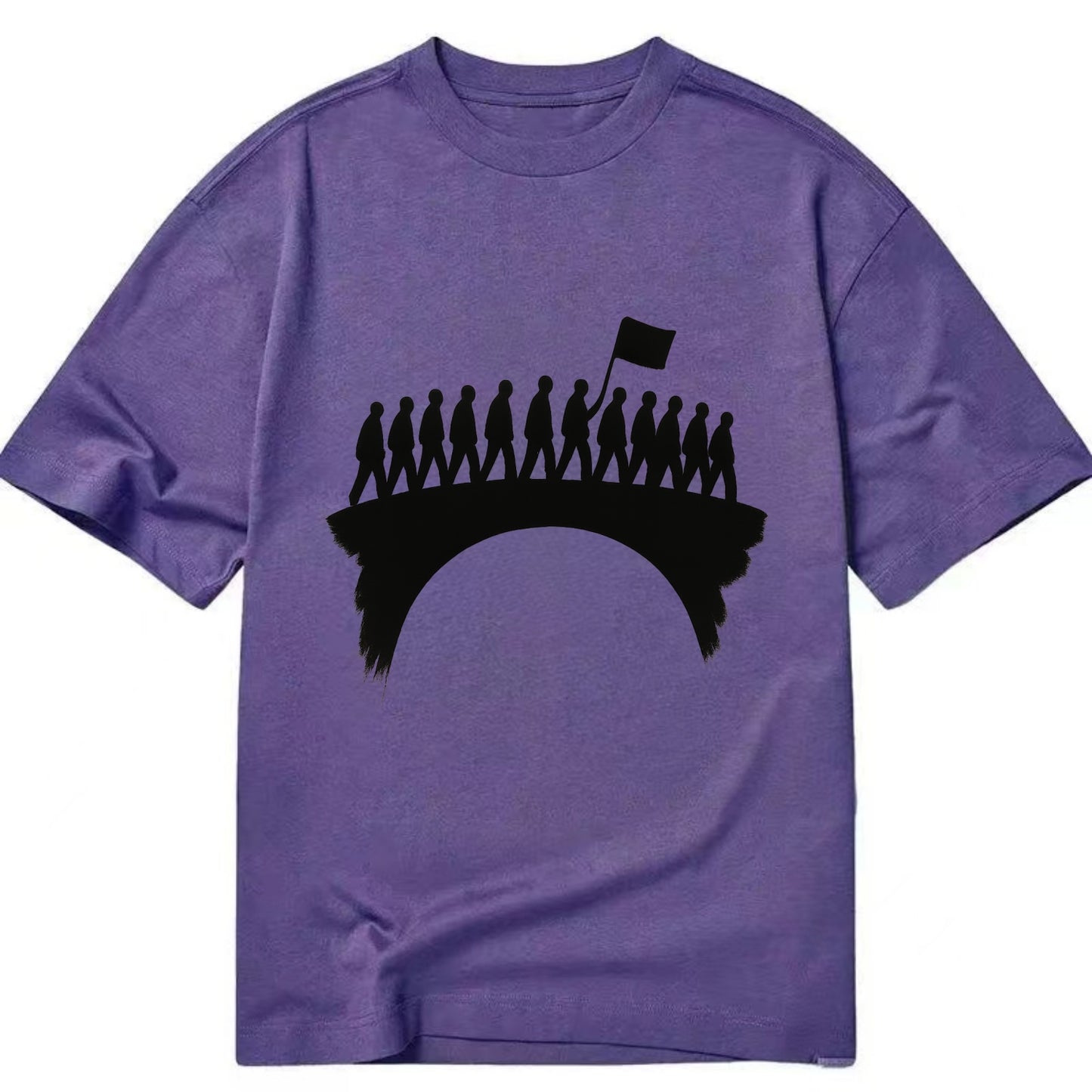 March on bridge silhouette - historic protest ink painting - Classic T-shirt - Purple