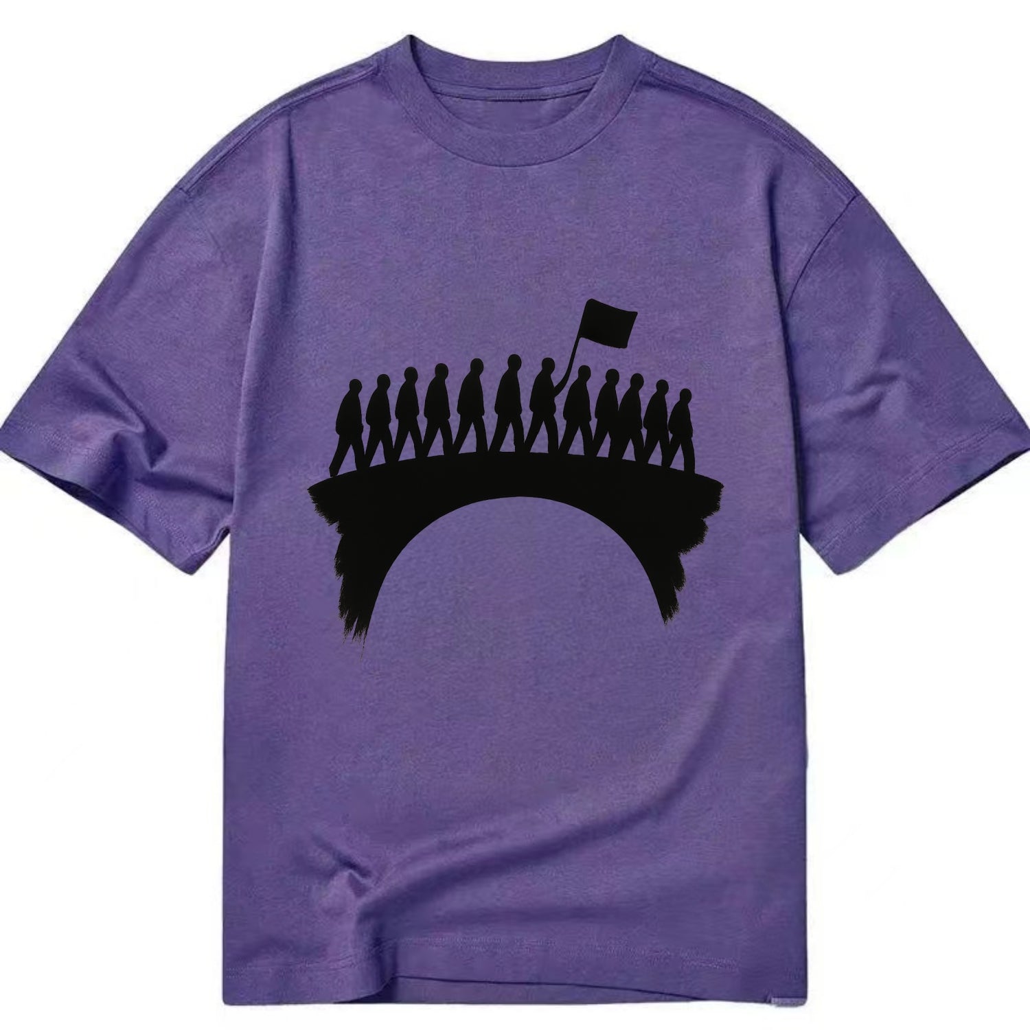 March on bridge silhouette - historic protest ink painting - Classic T-shirt - Purple