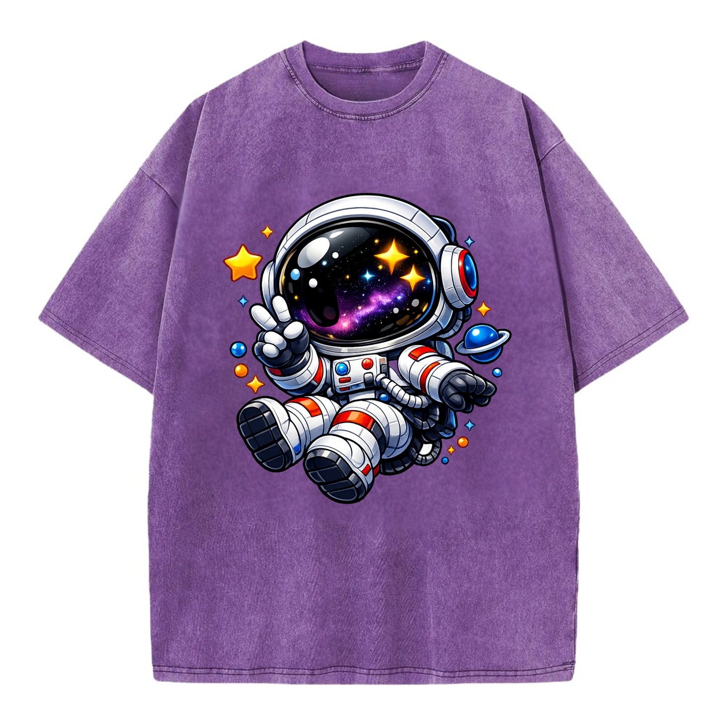 Space Explorer - Vintage T-shirt - Purple