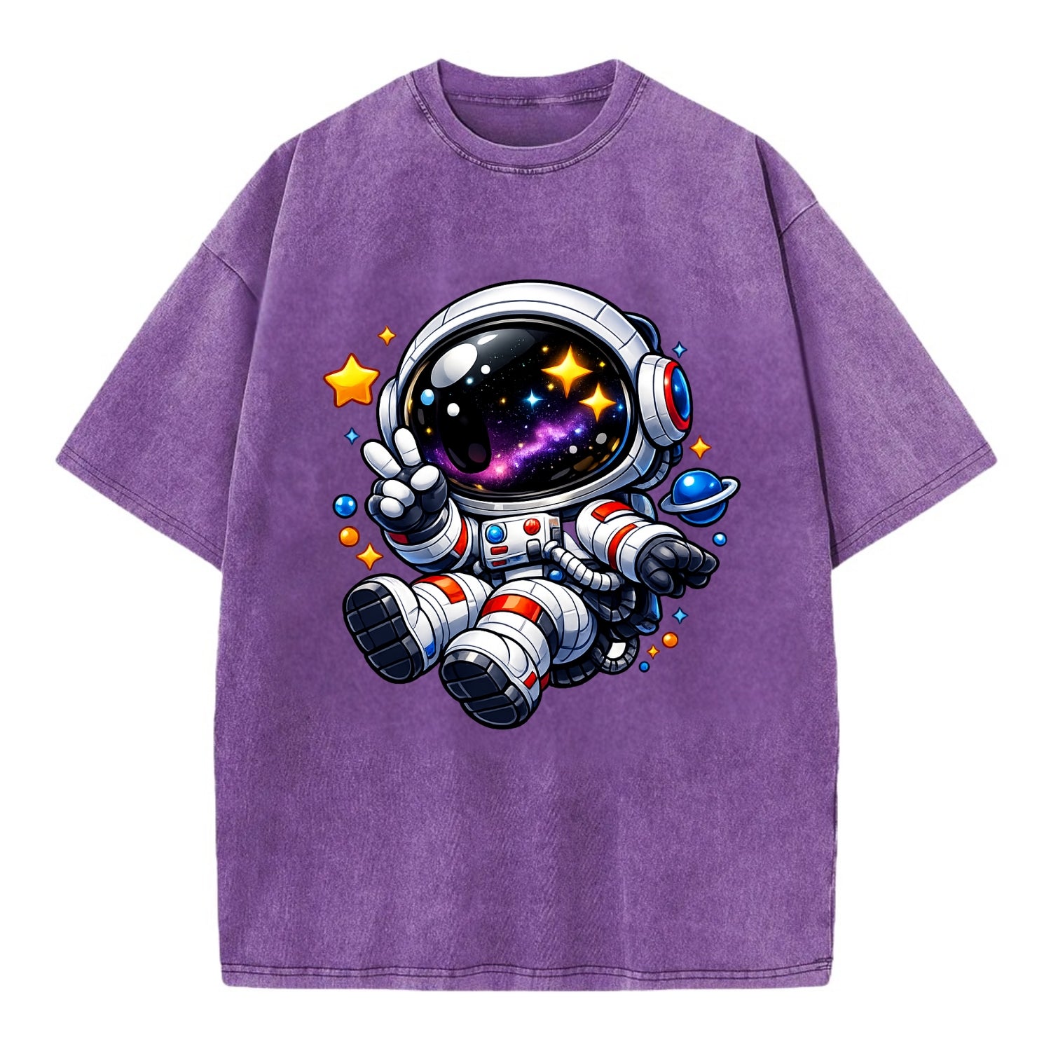 Space Explorer - Vintage T-shirt - Purple
