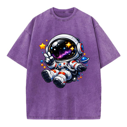 Space Explorer - Vintage T-shirt - Purple
