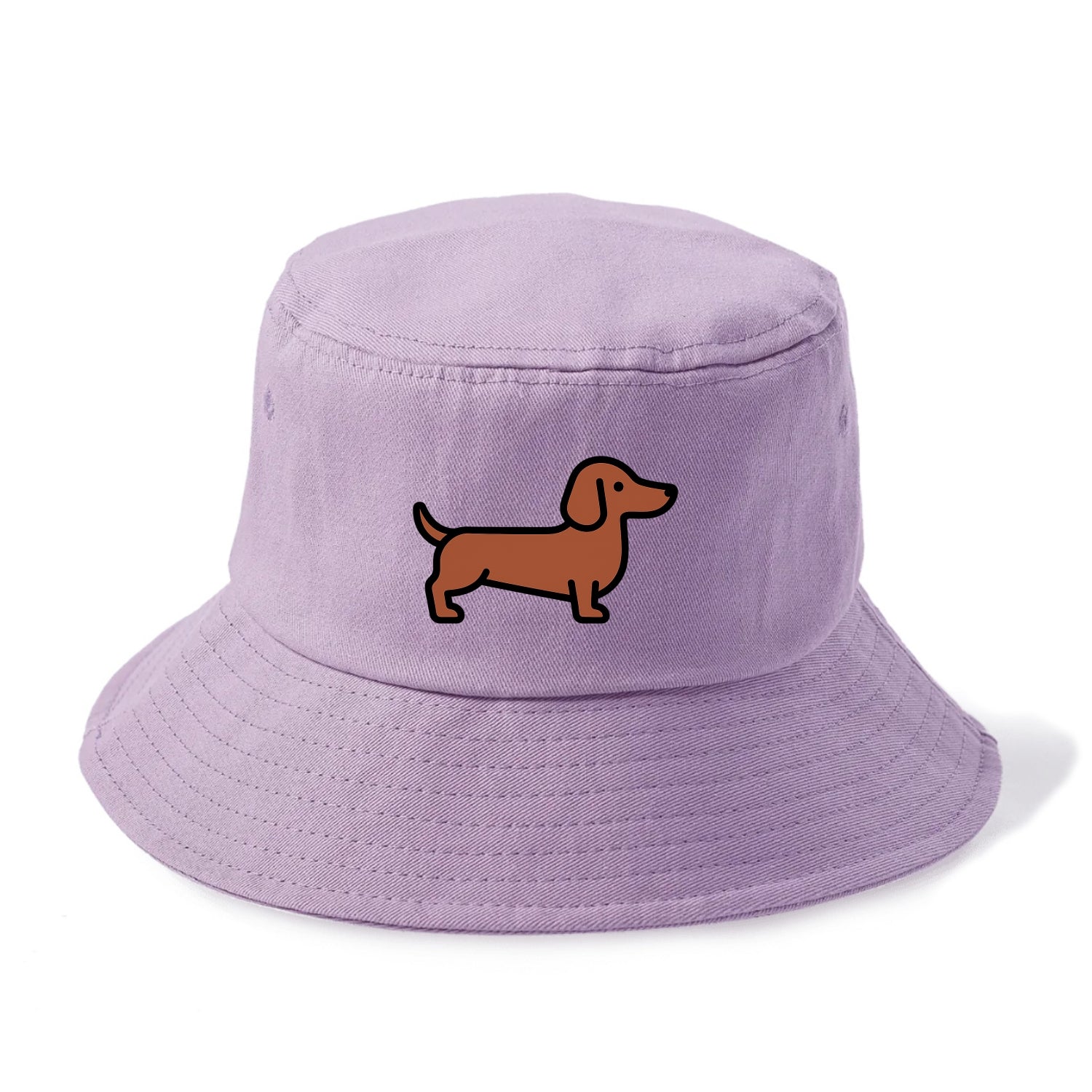 Dachshund - Red/brown smooth flat side profile - Bucket Hat - Purple