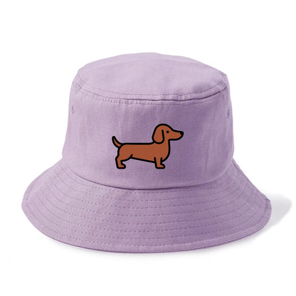 Dachshund - Red/brown smooth flat side profile - Bucket Hat - Purple