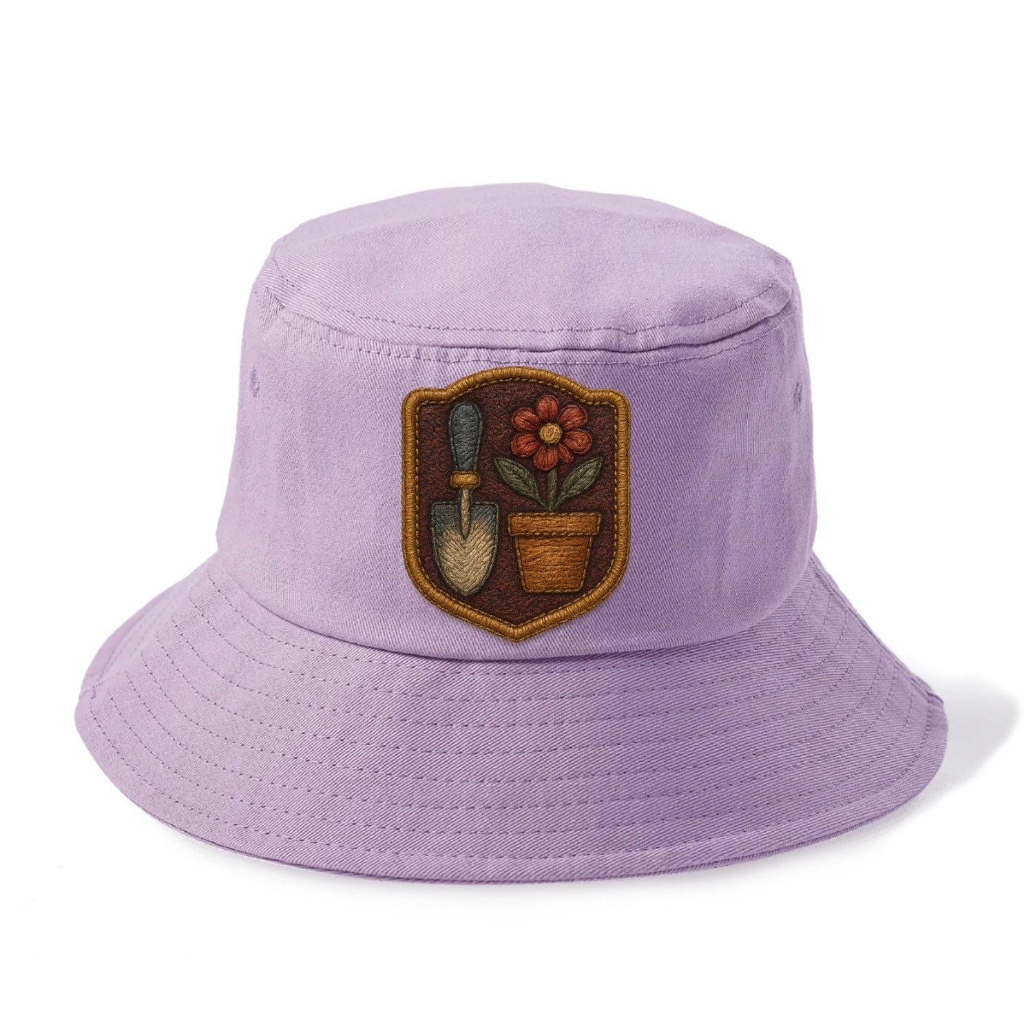 Garden trowel with flower pot - gardener badge - Bucket Hat - Purple