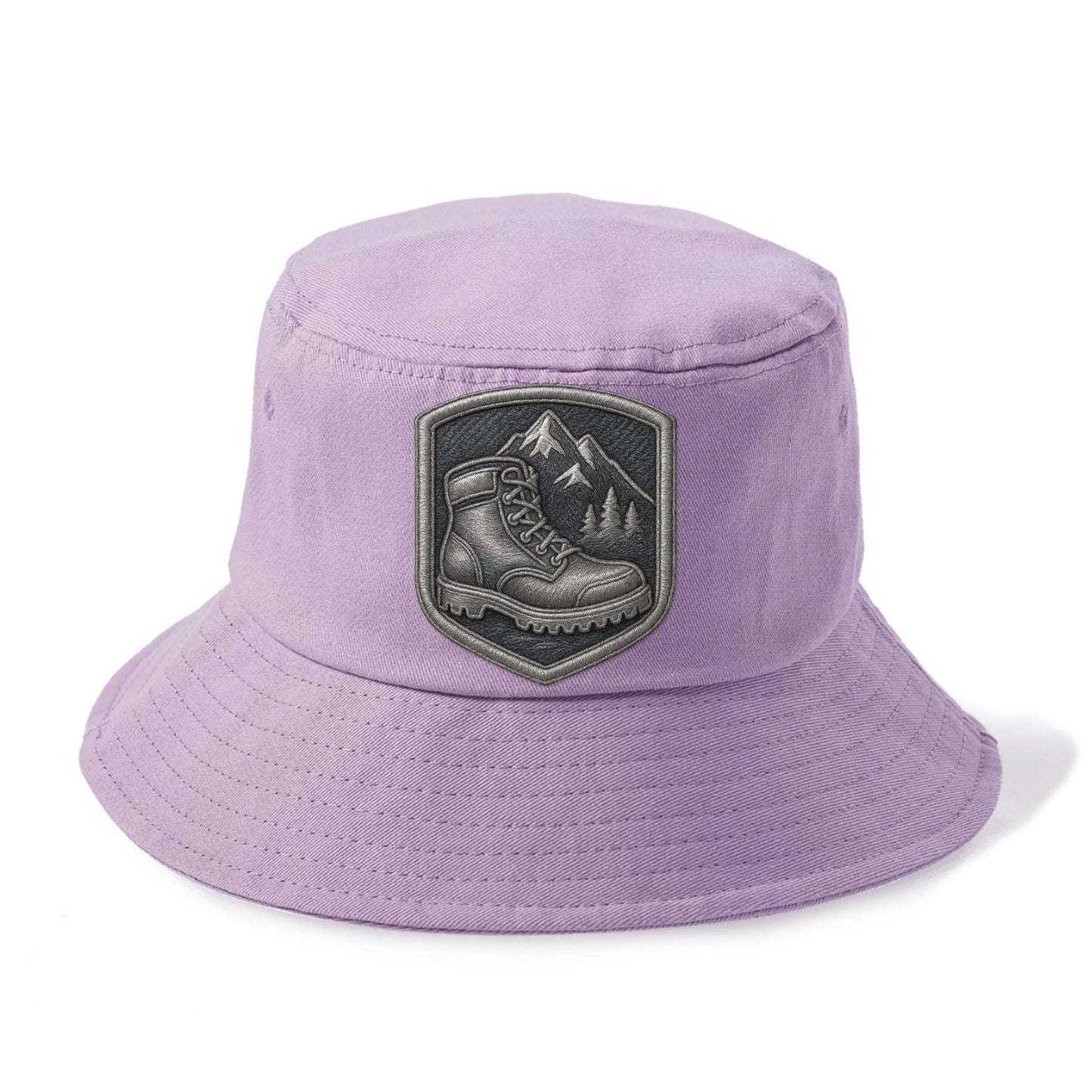 Hiking boots with mountain peak - hiker pride - Bucket Hat - Purple