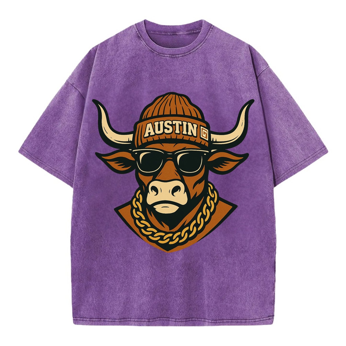 Austin Longhorn - Vintage T-shirt - Purple