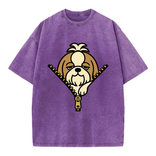 Shih Tzu - Vintage T-shirt - Purple