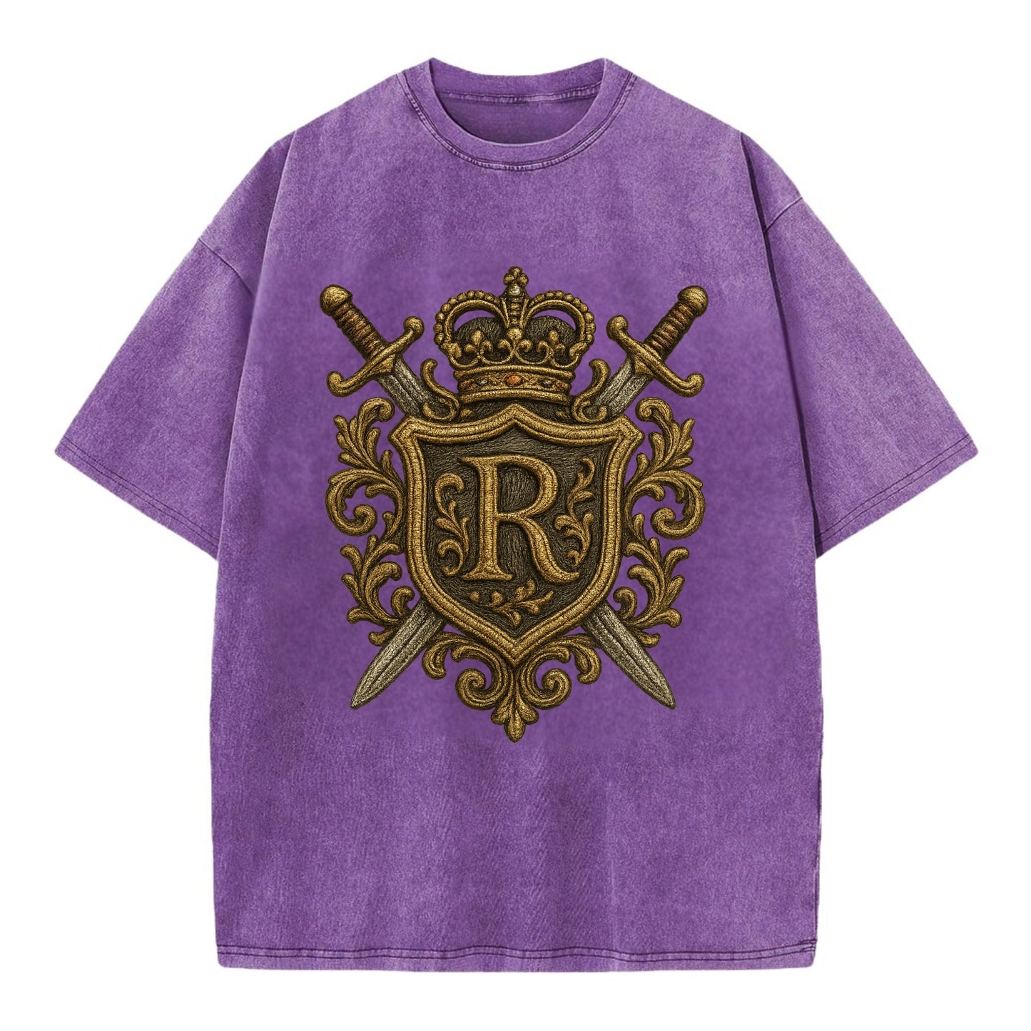 Royal Crest  - Vintage T-shirt - Purple