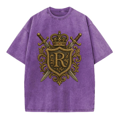 Royal Crest  - Vintage T-shirt - Purple