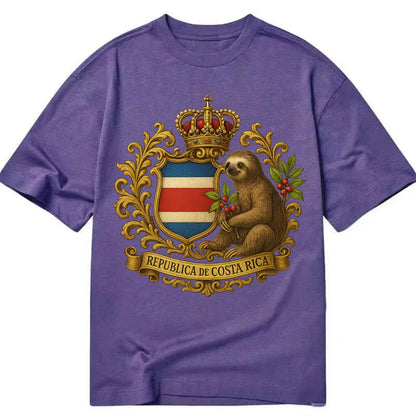 Costa Rica Sloth Emblem  - Classic T-shirt - Purple