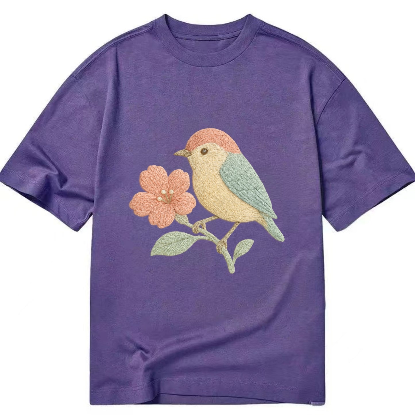 Peach Flowerpecker - Classic T-shirt - Purple