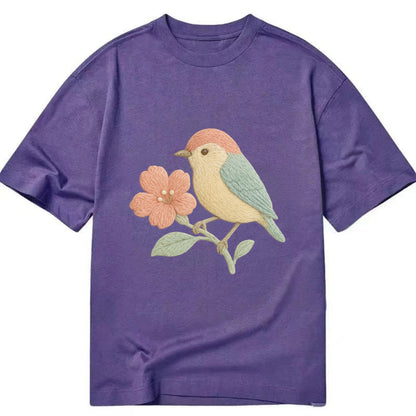 Peach Flowerpecker - Classic T-shirt - Purple
