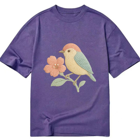 Peach Flowerpecker - Classic T-shirt - Purple