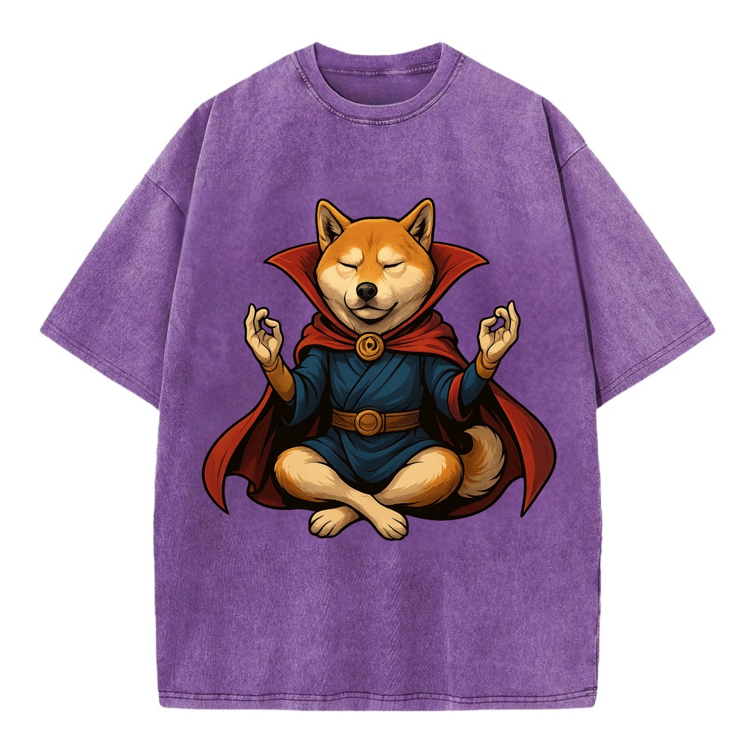 Shiba Inu Doctor Strange  - Vintage T-shirt - Purple