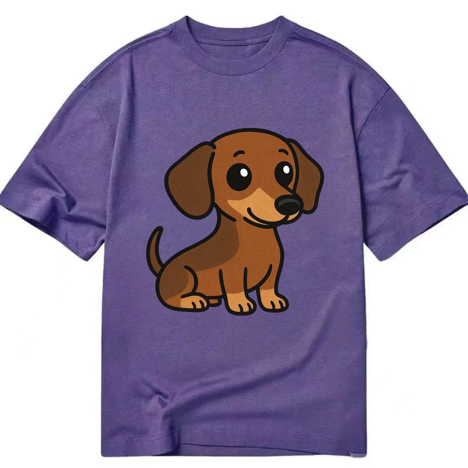 Dachshund - Long body profile view - Classic T-shirt - Purple