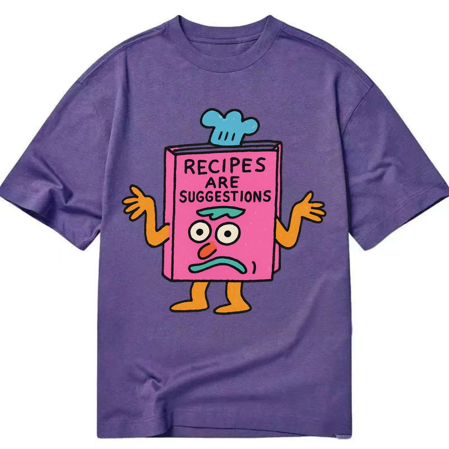 RECIPES ARE SUGGESTIONS | Cookbook shrugging - Classic T-shirt - Purple