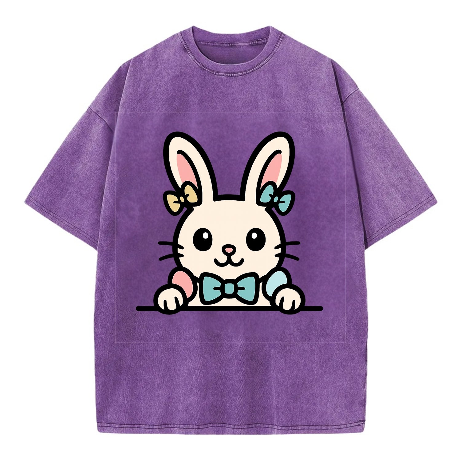 Easter Bunny  - Vintage T-shirt - Purple