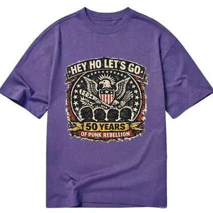 RAMONES LEGACY | Hey Ho Let's Go typography | Presidential seal parody | Four - Classic T-shirt - Purple